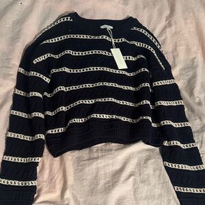 Z Supply Navy and Cream Striped Sweater